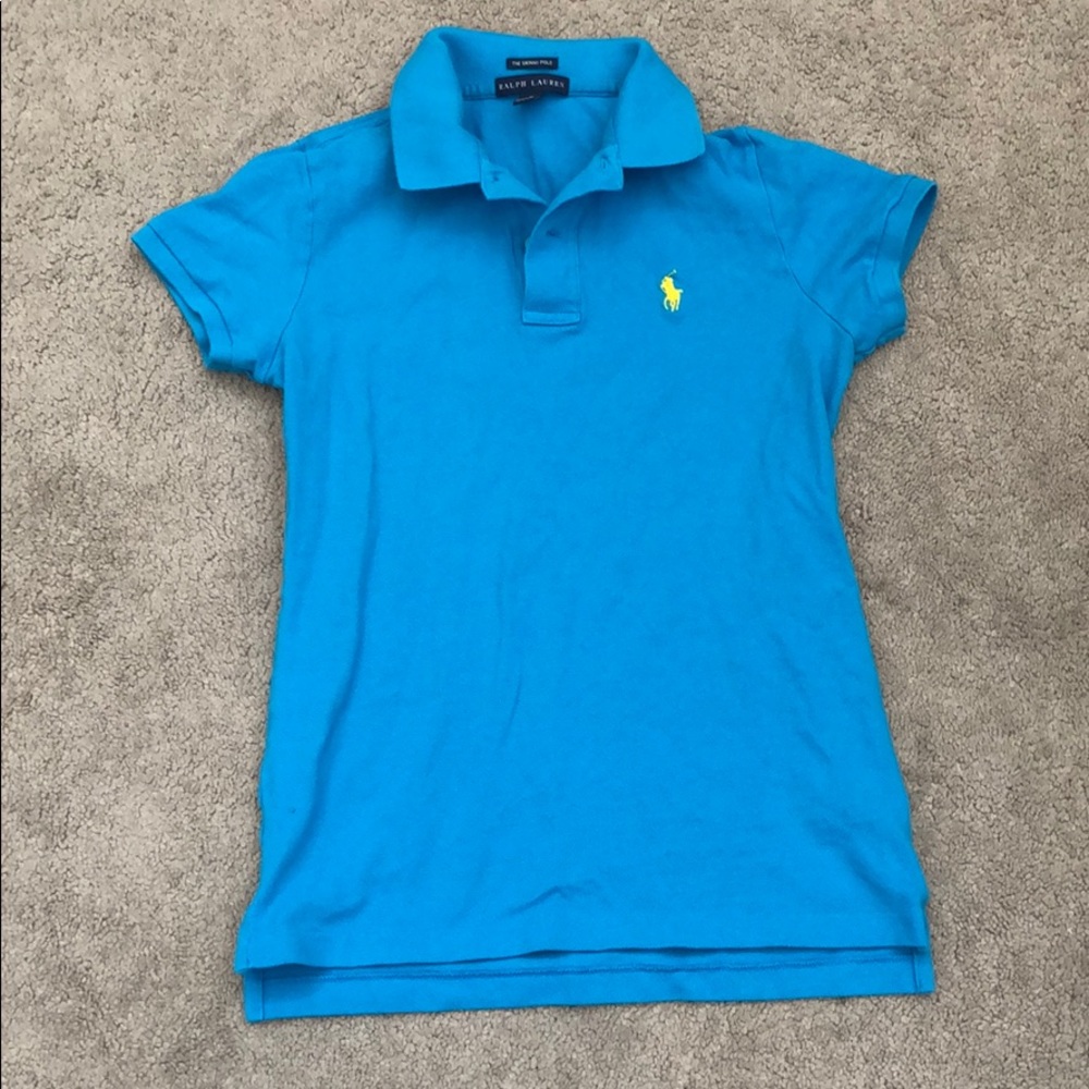 Ralph Lauren Turquoise Blue Skinny Polo small